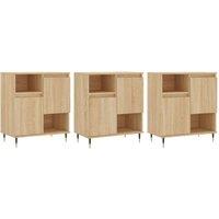 Berkfield Home Sideboards 3 pcs Sonoma Oak Engineered Wood in Brown