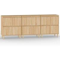 Berkfield Home Sideboards 3 pcs Sonoma Oak 60x35x70 cm Engineered Wood in Brown | Size: 60 x 35 x 70 cm