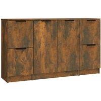 Berkfield Home Sideboards 3 pcs Smoked Oak Engineered Wood in Brown