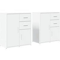 Berkfield Home Sideboards 2 pcs White 60x31x70 cm Engineered Wood | Size: 60 x 31 x 70 cm