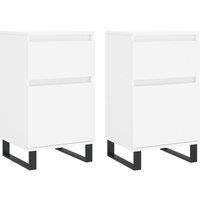 Berkfield Home Sideboards 2 pcs White 40x35x70 cm Engineered Wood | Size: 40 x 35 x 70 cm