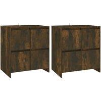 Berkfield Home Sideboards 2 pcs Smoked Oak 70x41x75 cm Engineered Wood in Brown | Size: 70 x 41 x 75 cm