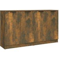 Berkfield Home Sideboards 2 pcs Smoked Oak 60x30x70 cm Engineered Wood in Brown | Size: 60 x 30 x 70 cm