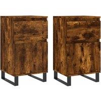 Berkfield Home Sideboards 2 pcs Smoked Oak 40x35x70 cm Engineered Wood in Brown | Size: 40 x 35 x 70 cm