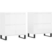 Berkfield Home Sideboards 2 pcs High Gloss White Engineered Wood
