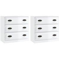 Berkfield Home Sideboards 2 pcs High Gloss White Engineered Wood