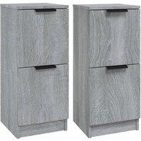Berkfield Home Sideboards 2 pcs Grey Sonoma 30x30x70 cm Engineered Wood | Size: 30 x 30 x 70 cm
