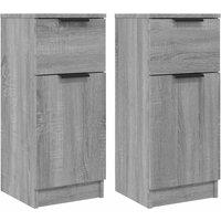 Berkfield Home Sideboards 2 pcs Grey Sonoma 30x30x70 cm Engineered Wood | Size: 30 x 30 x 70 cm