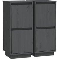 Berkfield Home Sideboards 2 pcs Grey 31.5x34x75 cm Solid Wood Pine