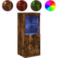Berkfield Home Sideboard with LED Lights Smoked Oak 41x37x100 cm in Brown | Size: 41 x 37 x 100 cm