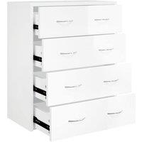 Berkfield Home Sideboard with 4 Drawers 60x30.5x71 cm High Gloss White