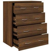 Berkfield Home Sideboard with 4 Drawers 60x30.5x71 cm Brown Oak