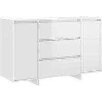 Berkfield Home Sideboard with 3 Drawers High Gloss White 120x41x75 cm Engineered Wood | Size: 120 x 41 x 75 cm