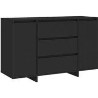 Berkfield Home Sideboard with 3 Drawers Black 120x41x75 cm Engineered Wood | Size: 120 x 41 x 75 cm