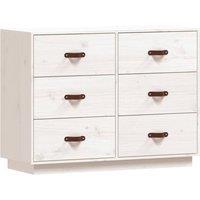 Berkfield Home Sideboard White 100x40x75 cm Solid Wood Pine | Size: 100 x 40 x 75 cm