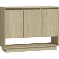 Berkfield Home Sideboard Sonoma Oak 97x31x75 cm Engineered Wood in Beige | Size: 97 x 31 x 75 cm