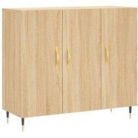 Berkfield Home Sideboard Sonoma Oak 90x34x80 cm Engineered Wood in Brown | Size: 90 x 34 x 80 cm