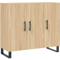 Berkfield Home Sideboard Sonoma Oak 90x34x80 cm Engineered Wood in Brown | Size: 90 x 34 x 80 cm