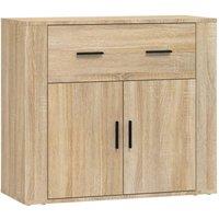 Berkfield Home Sideboard Sonoma Oak 80x33x70 cm Engineered Wood in Beige | Size: 80 x 33 x 70 cm