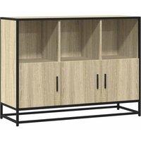 Berkfield Home Sideboard Sonoma Oak 100x35x76 cm Engineered Wood in Brown | Size: 100 x 35 x 76 cm
