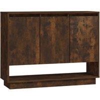 Berkfield Home Sideboard Smoked Oak 97x31x75 cm Engineered Wood in Brown | Size: 97 x 31 x 75 cm