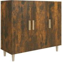 Berkfield Home Sideboard Smoked Oak 90x34x80 cm Engineered Wood in Brown | Size: 90 x 34 x 80 cm