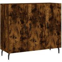 Berkfield Home Sideboard Smoked Oak 90x34x80 cm Engineered Wood in Brown | Size: 90 x 34 x 80 cm