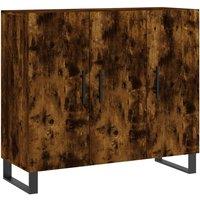 Berkfield Home Sideboard Smoked Oak 90x34x80 cm Engineered Wood in Brown | Size: 90 x 34 x 80 cm