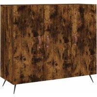 Berkfield Home Sideboard Smoked Oak 90x34x80 cm Engineered Wood in Brown | Size: 90 x 34 x 80 cm