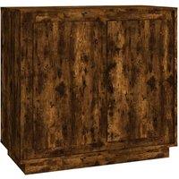 Berkfield Home Sideboard Smoked Oak 80x34x75 cm Engineered Wood in Brown | Size: 80 x 34 x 75 cm