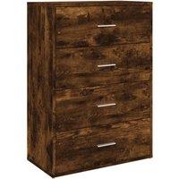 Berkfield Home Sideboard Smoked Oak 60x31x84 cm Engineered Wood in Brown | Size: 60 x 31 x 84 cm