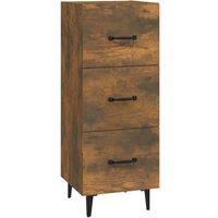 Berkfield Home Sideboard Smoked Oak 34.5x34x90 cm Engineered Wood in Brown