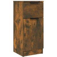 Berkfield Home Sideboard Smoked Oak 30x30x70 cm Engineered Wood in Brown | Size: 30 x 30 x 70 cm