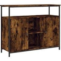 Berkfield Home Sideboard Smoked Oak 100x35x80 cm Engineered Wood in Brown | Size: 100 x 35 x 80 cm