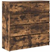 Berkfield Home Sideboard Smoked Oak 100x35x99 cm Engineered Wood in Brown | Size: 100 x 35 x 99 cm