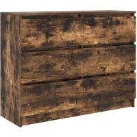 Berkfield Home Sideboard Smoked Oak 100x35x76 cm Engineered Wood in Brown | Size: 100 x 35 x 76 cm