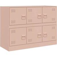 Berkfield Home Sideboard Pink 99x39x73 cm Steel | Size: 99 x 39 x 73 cm