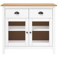 Berkfield Home Sideboard Hill White 90x40x80 cm Solid Pine Wood | Size: 90 x 40 x 80 cm