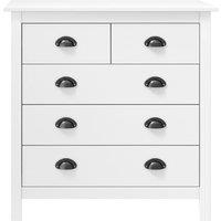 Berkfield Home Sideboard Hill White 79x40x80 cm Solid Pine Wood | Size: 79 x 40 x 80 cm
