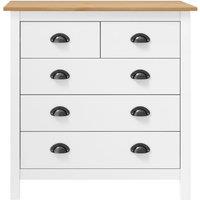 Berkfield Home Sideboard Hill White 79x40x80 cm Solid Pine Wood | Size: 79 x 40 x 80 cm