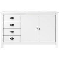 Berkfield Home Sideboard Hill White 130x40x80 cm Solid Pine Wood | Size: 130 x 40 x 80 cm