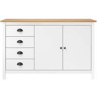 Berkfield Home Sideboard Hill White 130x40x80 cm Solid Pine Wood | Size: 130 x 40 x 80 cm