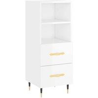 Berkfield Home Sideboard High Gloss White 34.5x34x90 cm Engineered Wood