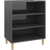 Berkfield Home Sideboard High Gloss Grey 57x35x70 cm Engineered Wood | Size: 57 x 35 x 70 cm