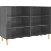 Berkfield Home Sideboard High Gloss Grey 103.5x35x70 cm Engineered Wood