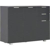 Berkfield Home Sideboard High Gloss Black 107x35x76 cm | Size: 107 x 35 x 76 cm