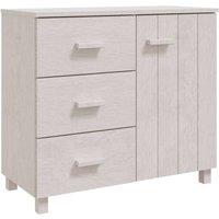 Berkfield Home Sideboard HAMAR White 90x40x80 cm Solid Pinewood | Size: 90 x 40 x 80 cm