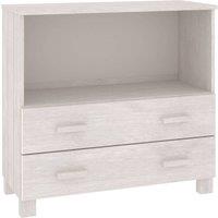 Berkfield Home Sideboard HAMAR White 85x35x80 cm Solid Wood Pine | Size: 85 x 35 x 80 cm