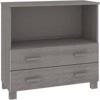 Berkfield Home Sideboard HAMAR Light Grey 85x35x80 cm Solid Wood Pine | Size: 85 x 35 x 80 cm