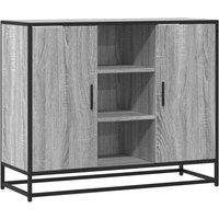 Berkfield Home Sideboard Grey Sonoma 92x35x76 cm Engineered Wood | Size: 92 x 35 x 76 cm